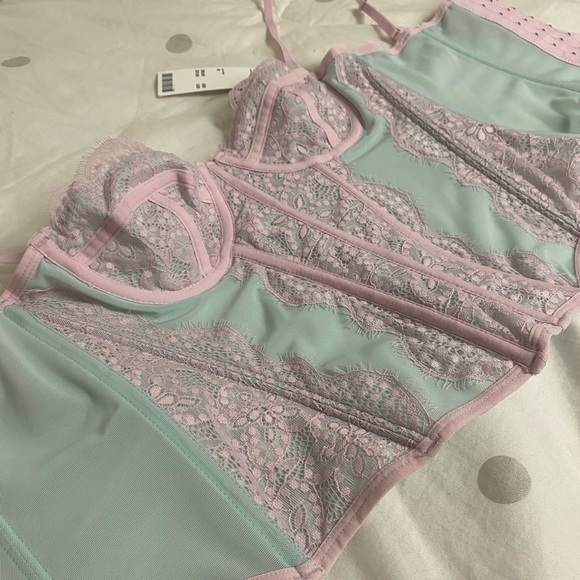 Urban Outfitters | Tops | Urban Outfitters Pink And Blue Corset Top Size M  | Poshmark